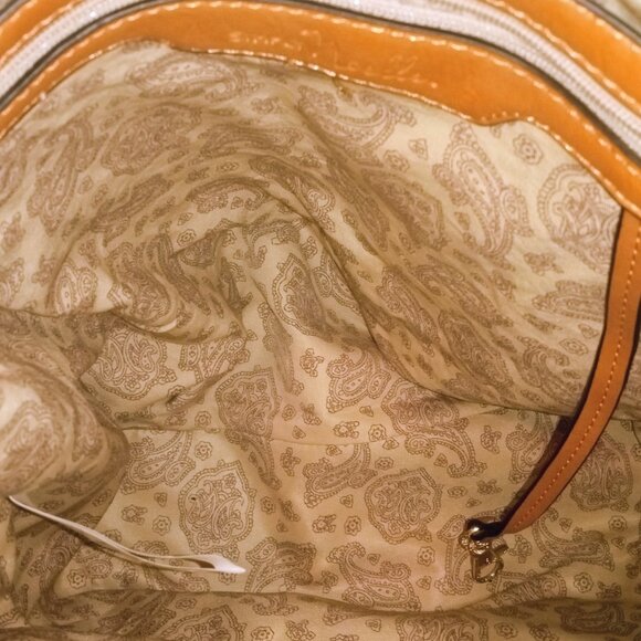 SIMPLY NOELLE GREEN AND BROWN DRAWSTRING DUFFEL SHOULDER HANDBAG - Picture 7 of 10